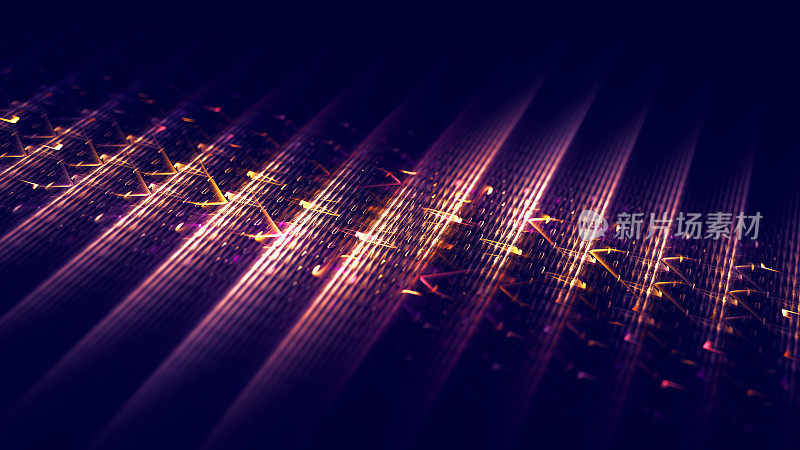 Metaverse Web3背景网络NFT CPU GPU抽象波波纹未来主义霓虹LED荧光光束连接通信紫黄色紫外线海军蓝品红黑色技术重复网格图案蒸汽波纹理分形艺术